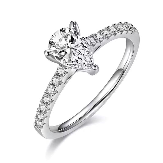 1CT D Color Moissanite Diamond Ring – 925 Silver Solitaire Engagement Ring