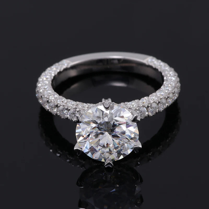1.2CT Moissanite Half Eternity Wedding Ring – D Color VVS1 Round Cut | 925 Sterling Silver / 10K / 14K / 18K Gold