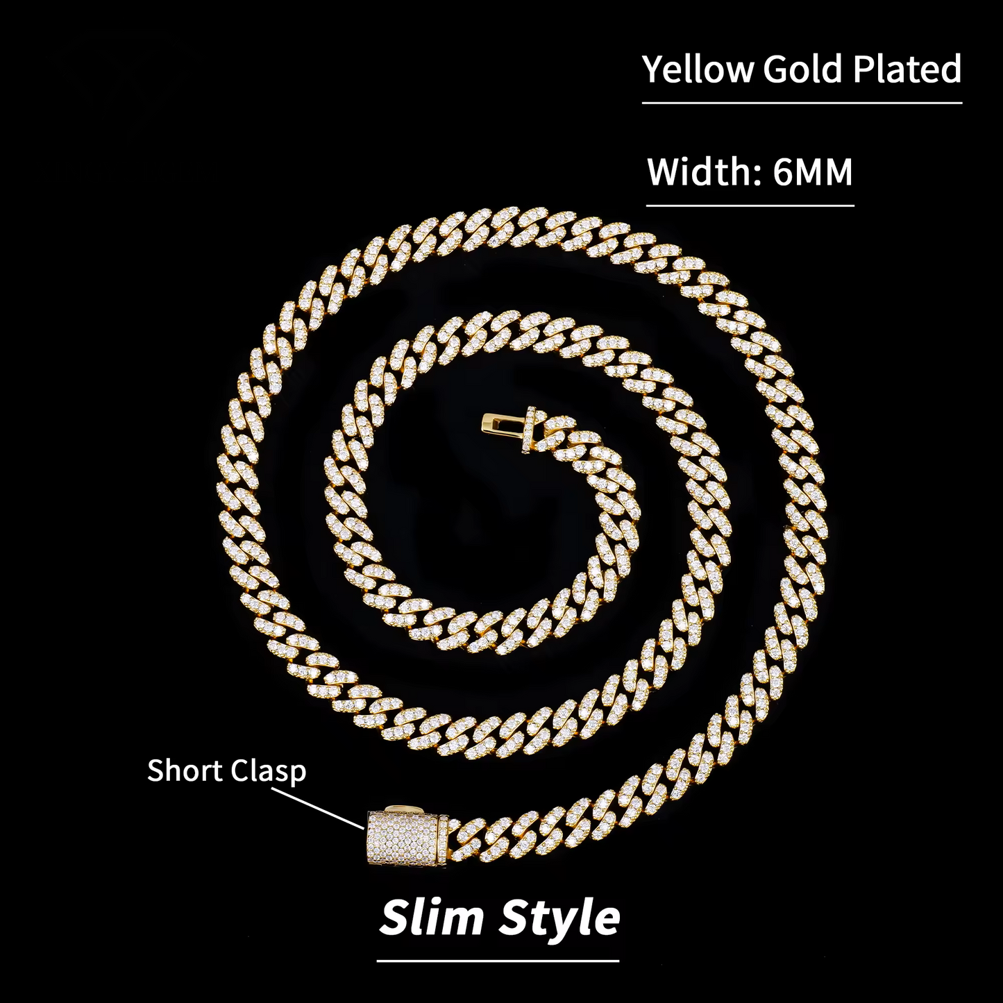 VVS 6mm Moissanite Iced Out Cuban Link Chain – 925 Sterling Silver Hip Hop Necklace (16–24 Inch)