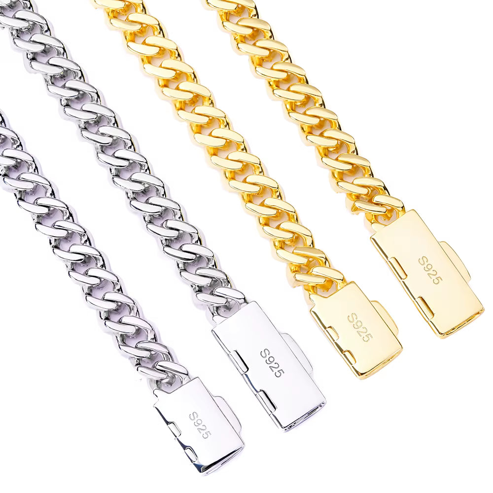 VVS 6mm Moissanite Iced Out Cuban Link Chain – 925 Sterling Silver Hip Hop Necklace (16–24 Inch)