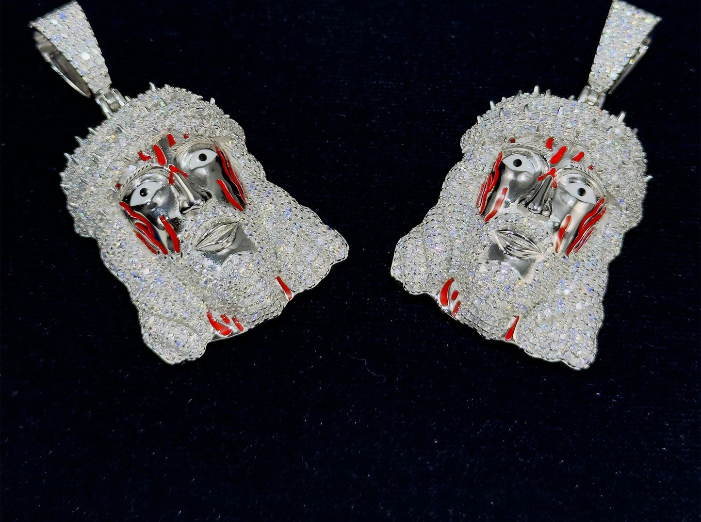 Iced Moissanite Jesus Pendant – 925 Sterling Silver (GRA-Style Certified, Fancy Cut Stones)