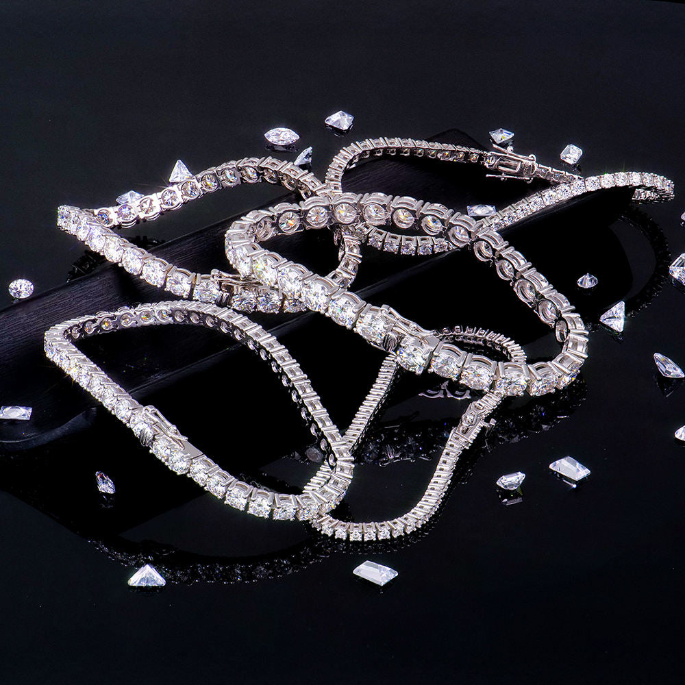 VVS 2mm Micro Moissanite Tennis Bracelet – Solid 925 Silver Hip Hop Luxury Bracelet (GRA Style)