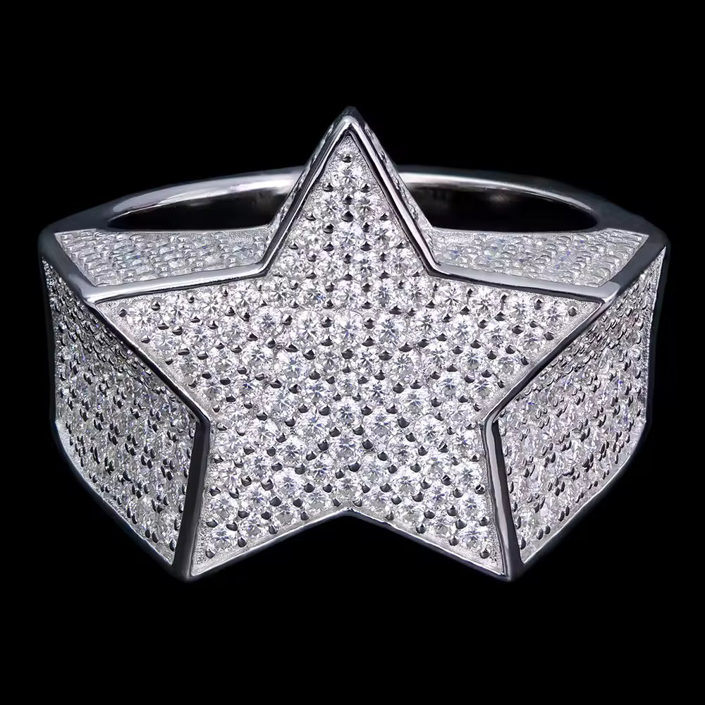 MOISSANITE Ice Star Classic Ring - Natural 925 Silver