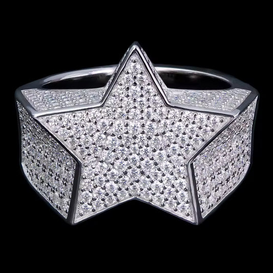 MOISSANITE Ice Star Classic Ring - Natural 925 Silver