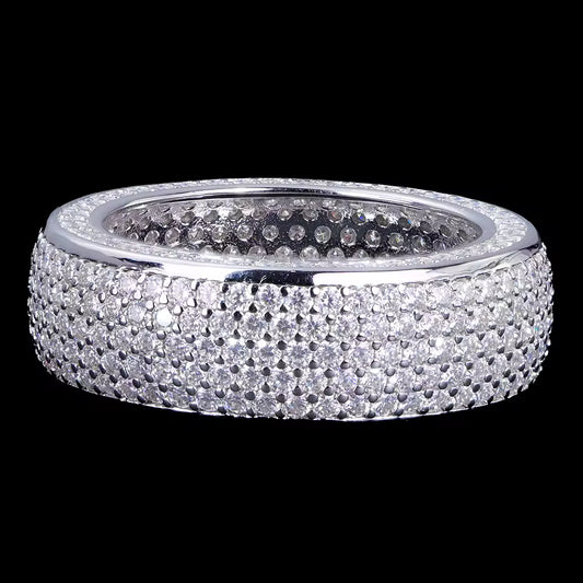 VVS Moissanite Full Setting Ring – 925 Silver Iced Out Statement Ring