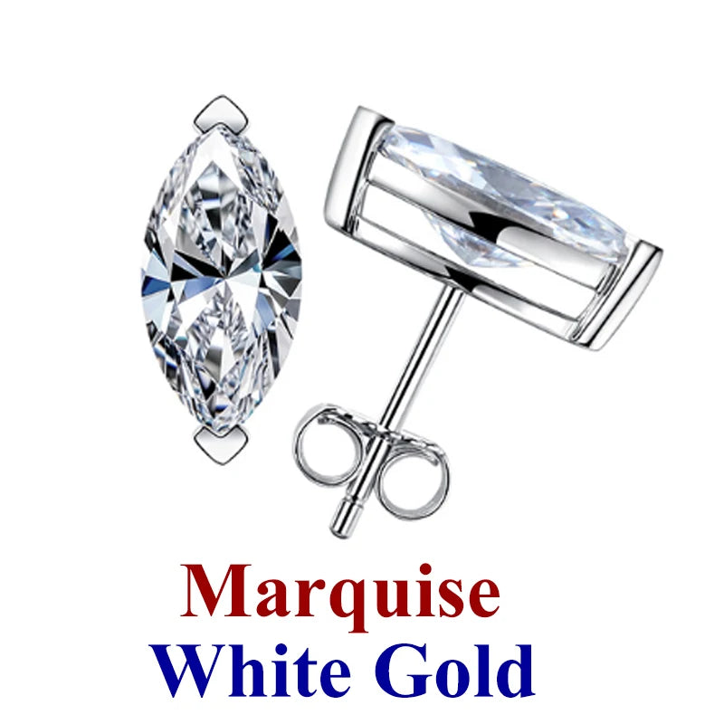 Moissanite Diamond Stud Earrings – 925 Sterling Silver (0.5–2ct, 2026 Edition)