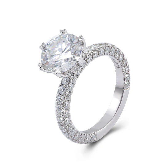 1.2CT Moissanite Half Eternity Wedding Ring – D Color VVS1 Round Cut | 925 Sterling Silver / 10K / 14K / 18K Gold