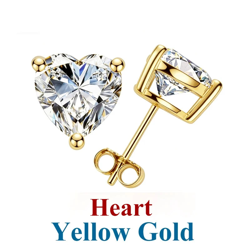 Moissanite Diamond Stud Earrings – 925 Sterling Silver (0.5–2ct, 2026 Edition)