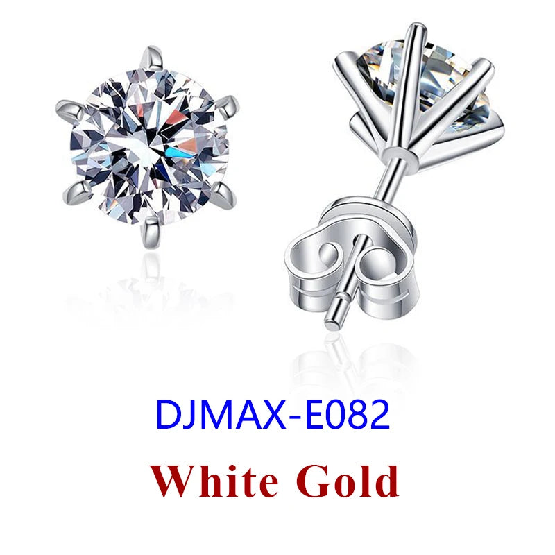 Moissanite Diamond Stud Earrings – 925 Sterling Silver (0.5–2ct, 2026 Edition)