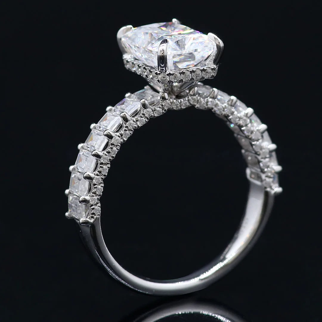 3CT Radiant Cut Moissanite Eternity Ring – D Color VVS