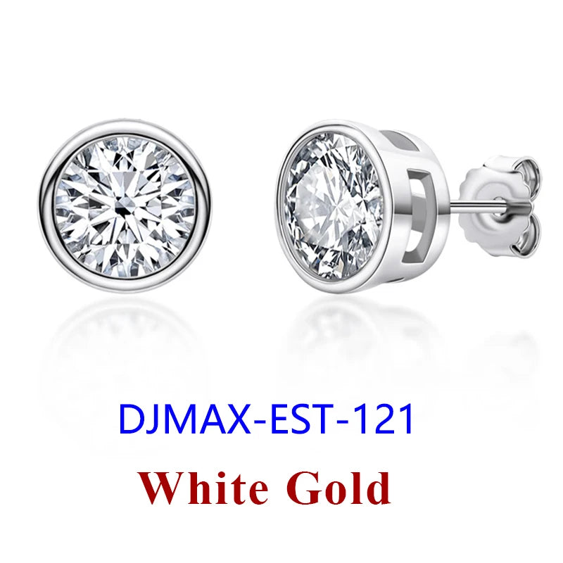 Moissanite Diamond Stud Earrings – 925 Sterling Silver (0.5–2ct, 2026 Edition)