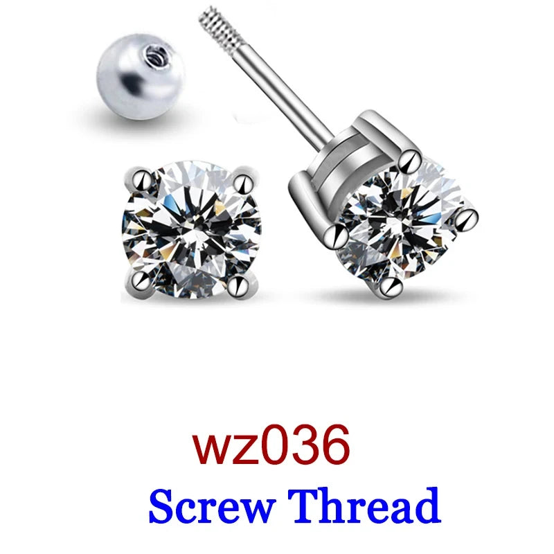 Moissanite Diamond Stud Earrings – 925 Sterling Silver (0.5–2ct, 2026 Edition)