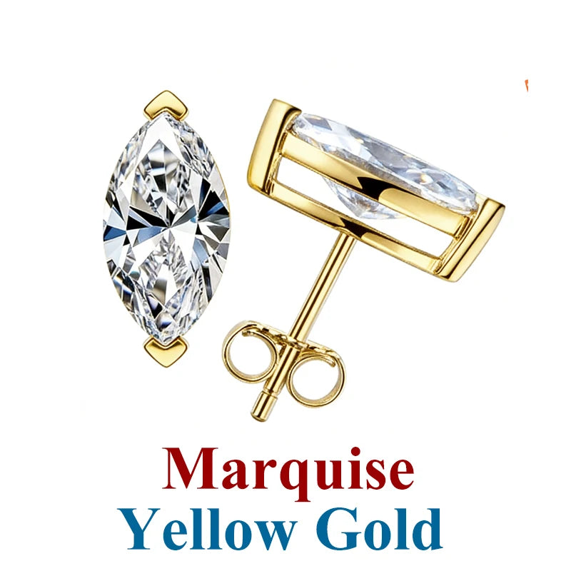 Moissanite Diamond Stud Earrings – 925 Sterling Silver (0.5–2ct, 2026 Edition)
