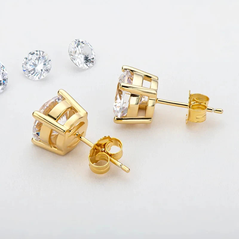 Moissanite Diamond Stud Earrings – 925 Sterling Silver (0.5–2ct, 2026 Edition)