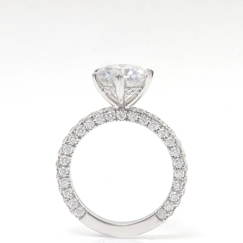 1.2CT Moissanite Half Eternity Wedding Ring – D Color VVS1 Round Cut | 925 Sterling Silver / 10K / 14K / 18K Gold