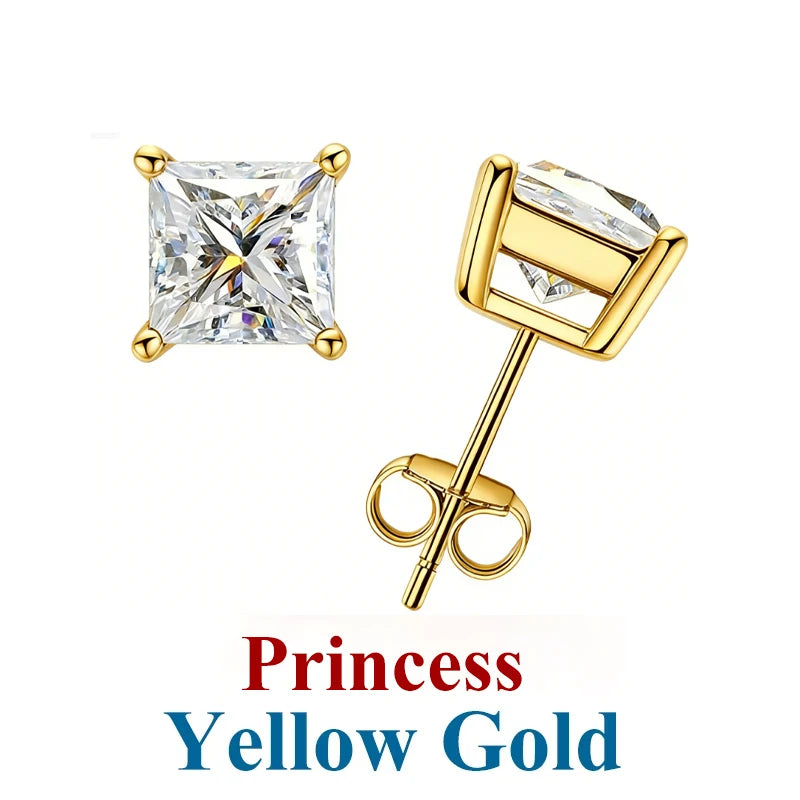Moissanite Diamond Stud Earrings – 925 Sterling Silver (0.5–2ct, 2026 Edition)
