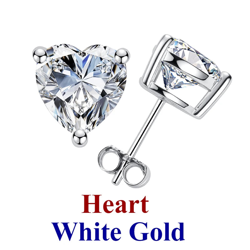 Moissanite Diamond Stud Earrings – 925 Sterling Silver (0.5–2ct, 2026 Edition)