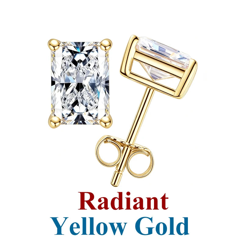 Moissanite Diamond Stud Earrings – 925 Sterling Silver (0.5–2ct, 2026 Edition)