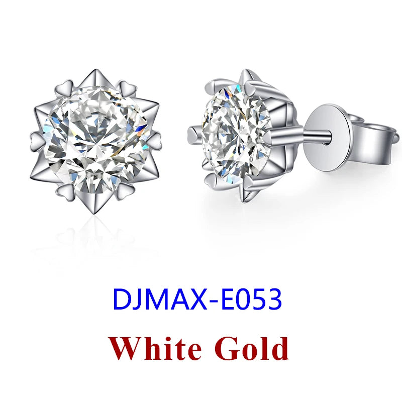 Moissanite Diamond Stud Earrings – 925 Sterling Silver (0.5–2ct, 2026 Edition)