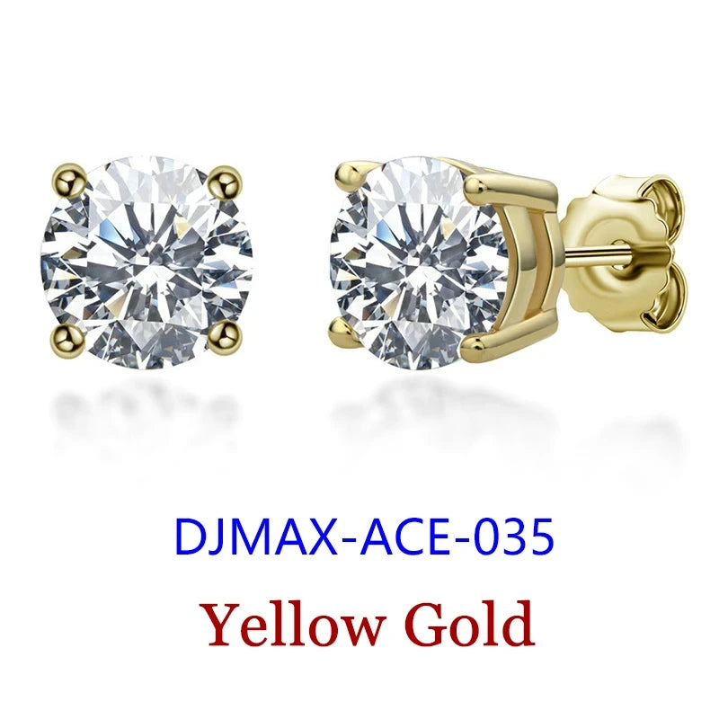 Moissanite Diamond Stud Earrings – 925 Sterling Silver (0.5–2ct, 2026 Edition)