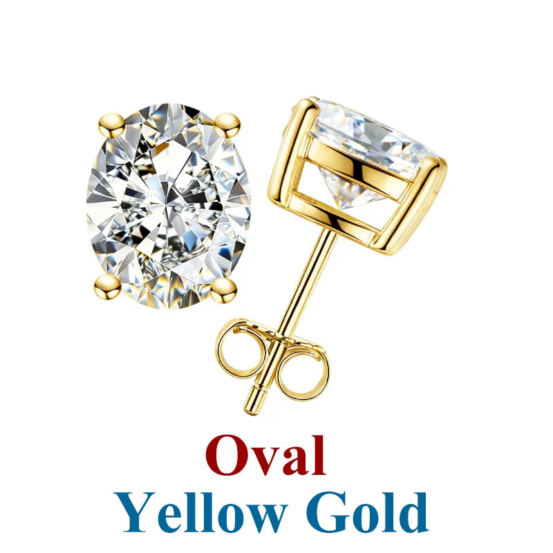 Moissanite Diamond Stud Earrings – 925 Sterling Silver (0.5–2ct, 2026 Edition)