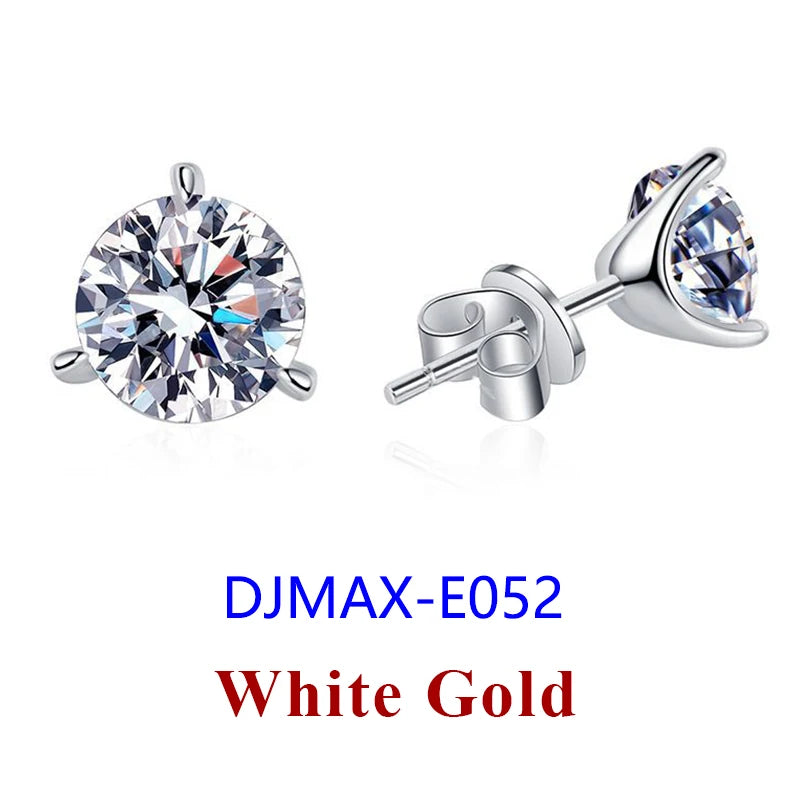 Moissanite Diamond Stud Earrings – 925 Sterling Silver (0.5–2ct, 2026 Edition)