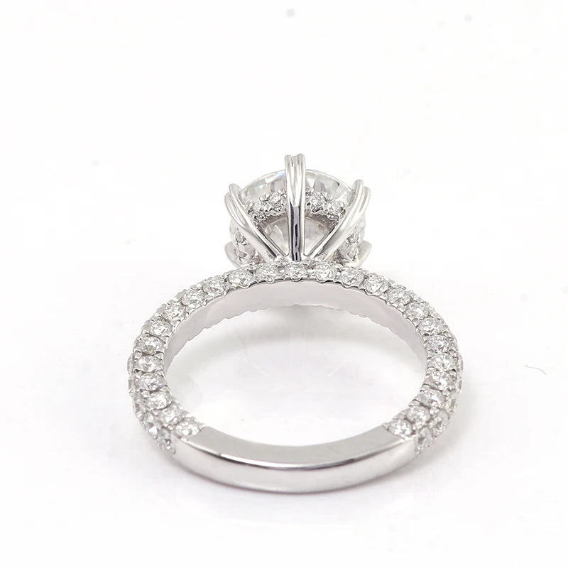 1.2CT Moissanite Half Eternity Wedding Ring – D Color VVS1 Round Cut | 925 Sterling Silver / 10K / 14K / 18K Gold