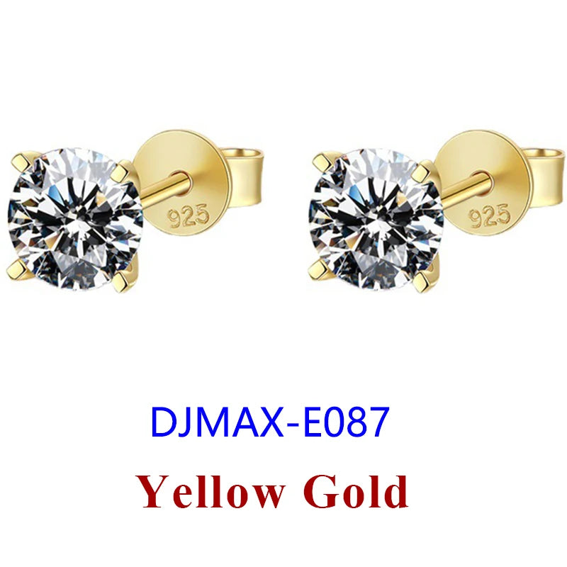 Moissanite Diamond Stud Earrings – 925 Sterling Silver (0.5–2ct, 2026 Edition)