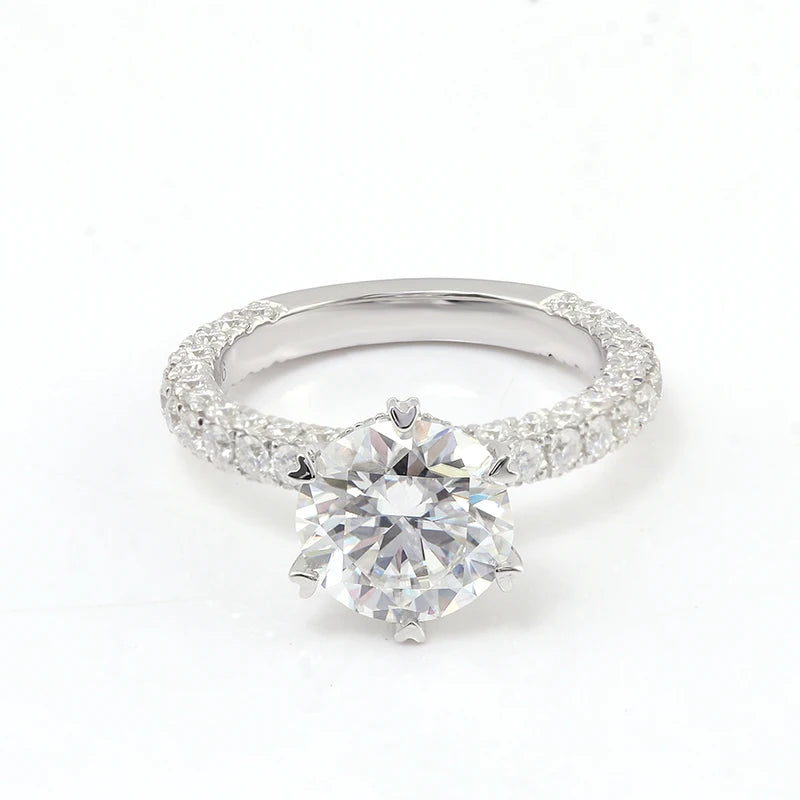 1.2CT Moissanite Half Eternity Wedding Ring – D Color VVS1 Round Cut | 925 Sterling Silver / 10K / 14K / 18K Gold