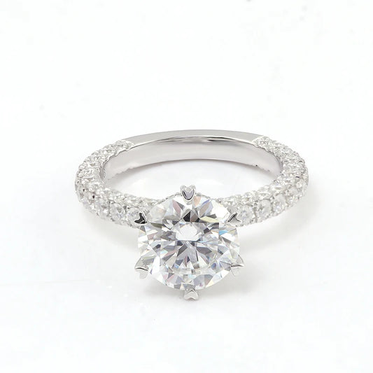 1.2CT Moissanite Half Eternity Wedding Ring – D Color VVS1 Round Cut | 925 Sterling Silver / 10K / 14K / 18K Gold