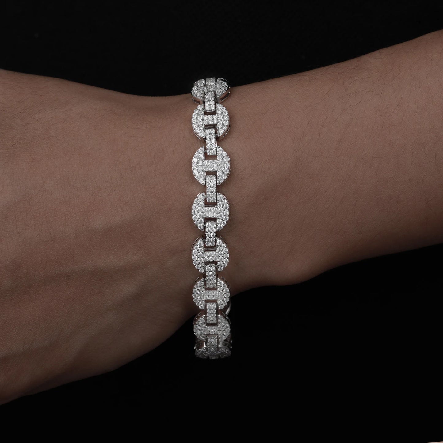 Iced Out Moissanite Gucci Link Chain & Bracelet Set – 925 Sterling Silver Prong Link Jewelry 6mm-10mm