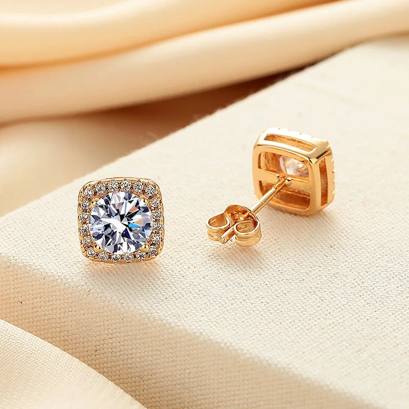 Moissanite Stud Earrings for Women – 925 Sterling Silver, Certified Brilliant Cut (Diamond-Test Ready)