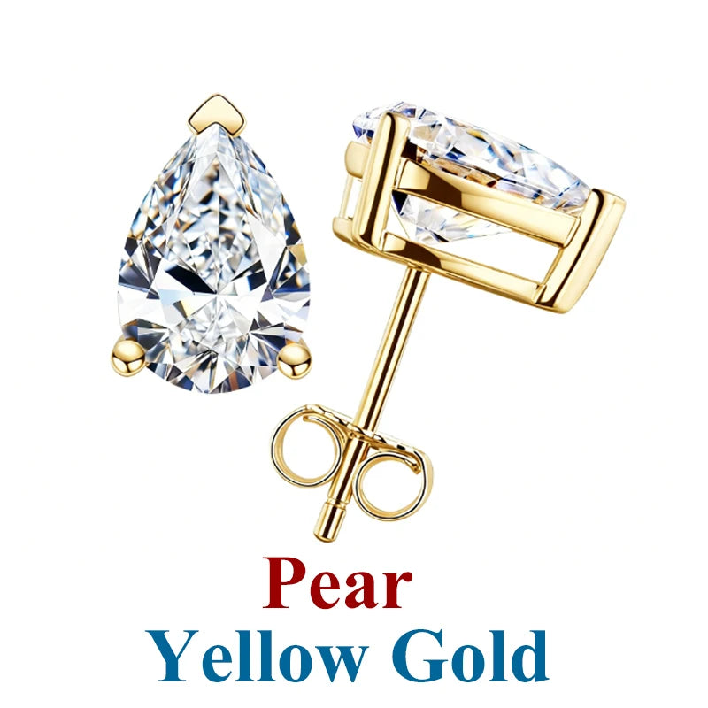 Moissanite Diamond Stud Earrings – 925 Sterling Silver (0.5–2ct, 2026 Edition)