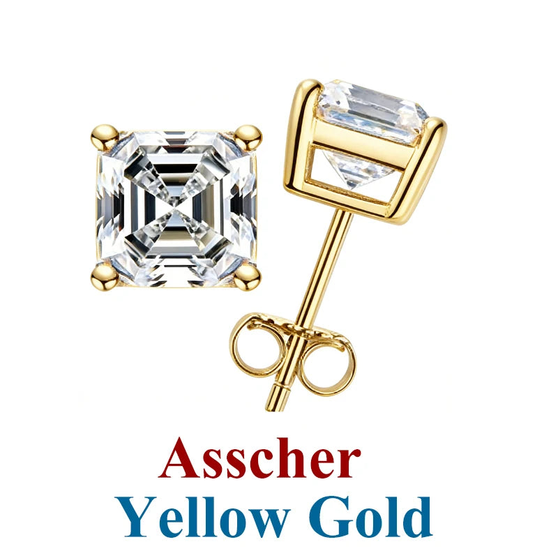 Moissanite Diamond Stud Earrings – 925 Sterling Silver (0.5–2ct, 2026 Edition)