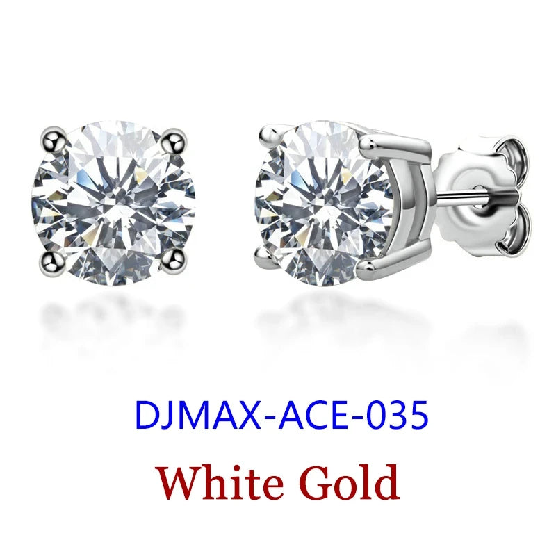 Moissanite Diamond Stud Earrings – 925 Sterling Silver (0.5–2ct, 2026 Edition)