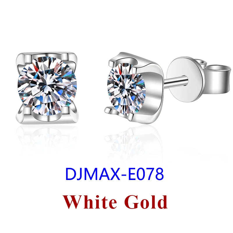 Moissanite Diamond Stud Earrings – 925 Sterling Silver (0.5–2ct, 2026 Edition)