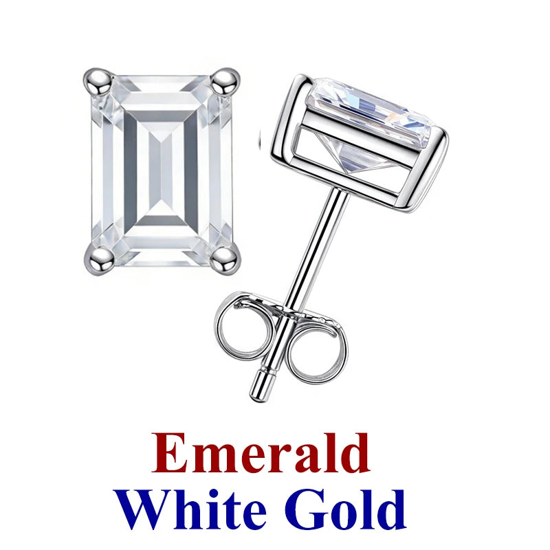Moissanite Diamond Stud Earrings – 925 Sterling Silver (0.5–2ct, 2026 Edition)