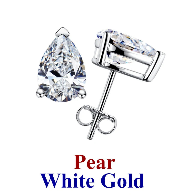 Moissanite Diamond Stud Earrings – 925 Sterling Silver (0.5–2ct, 2026 Edition)