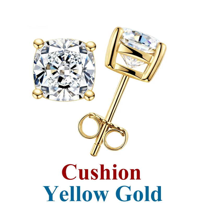 Moissanite Diamond Stud Earrings – 925 Sterling Silver (0.5–2ct, 2026 Edition)